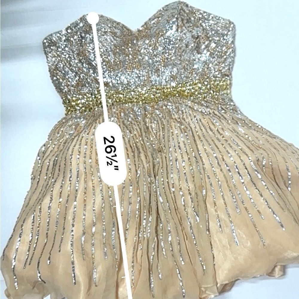 Sherri Hill Embellished Silk Fit & Flare Strapless Fit and Flare Dress 10 - Picture 8 of 16